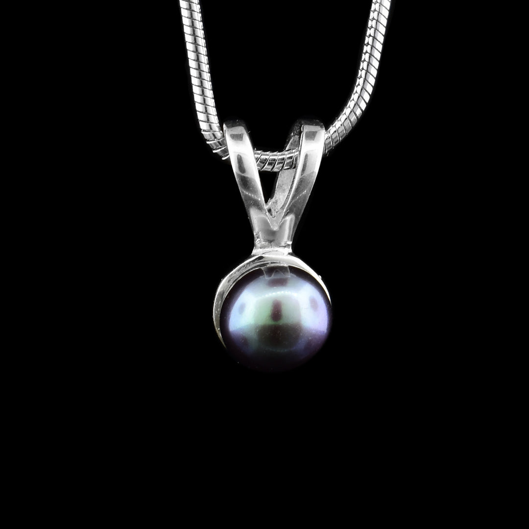  Sterling Silver and Dark Pearl Pendant