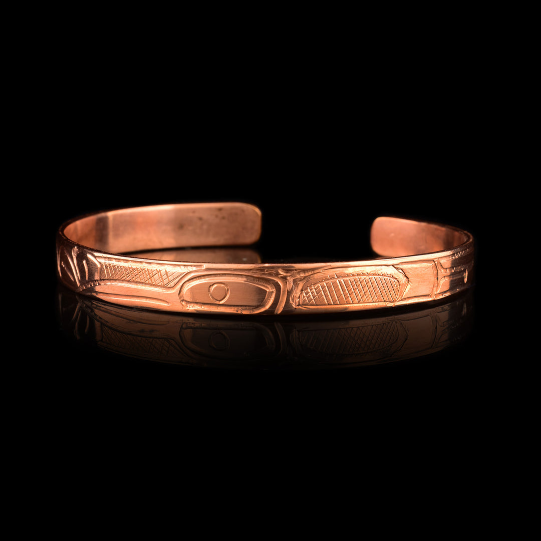 Thin 1/4" Copper Cuff Hummingbird