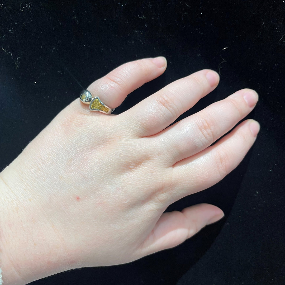 Abstract Silver and Gold Nugget Ring - Artina's Jewellery