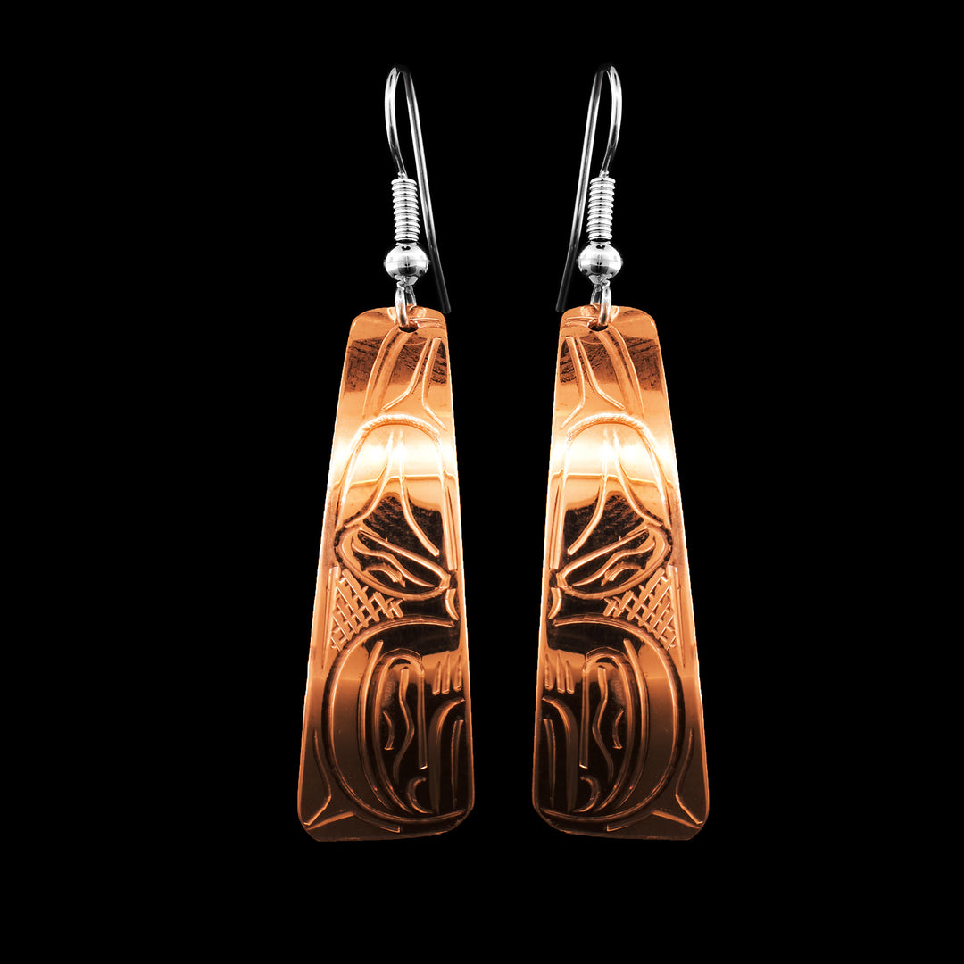 Triangle Dangle Copper Orca Earrings