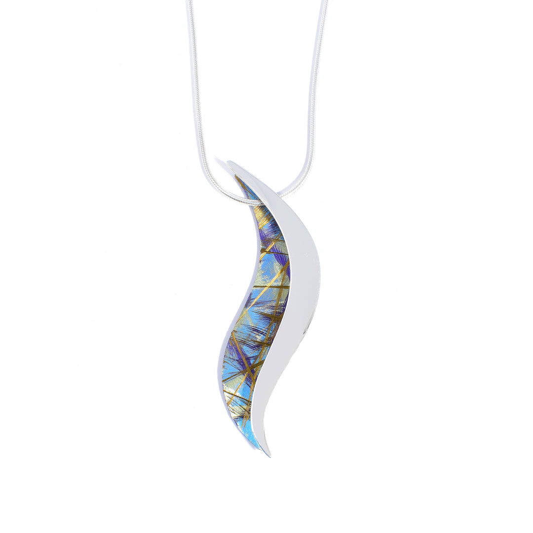 Turquoise Titanium Swish Pendant Necklace