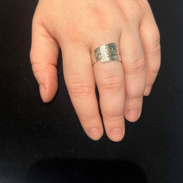 Tapered Raven 3/8" Silver Wrap Ring - Artina's Jewellery