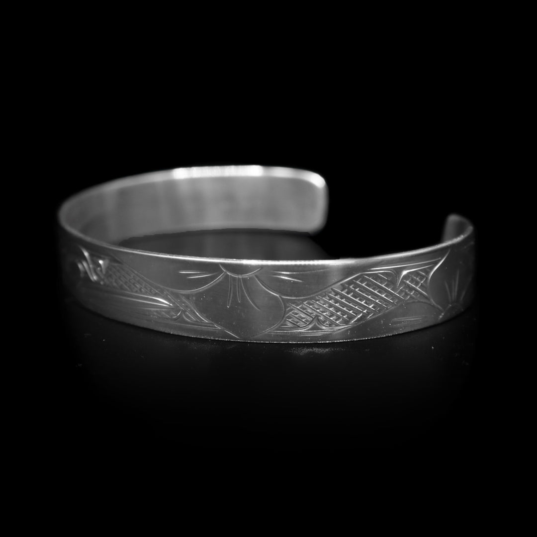 Silver 3/8" Hummingbird Dainty Bracelet Cuff - Artina's Jewellery
