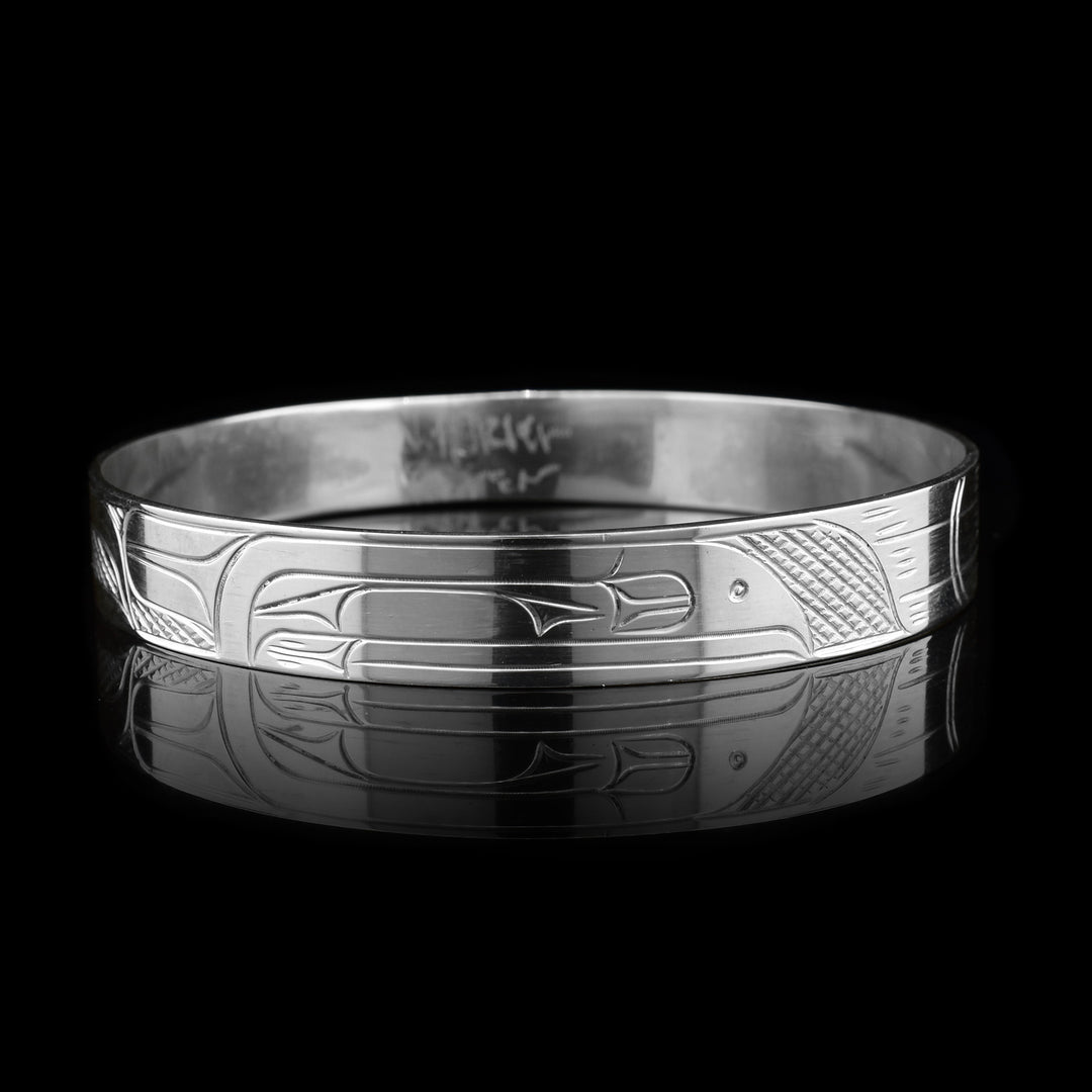 Raven Silver Bangle Bracelet - Artina's Jewellery