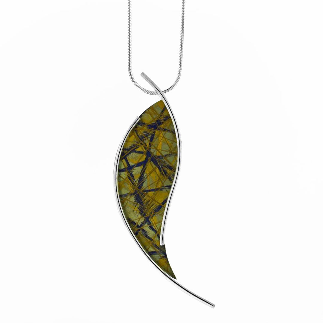 Wave Drop Titanium Necklace
