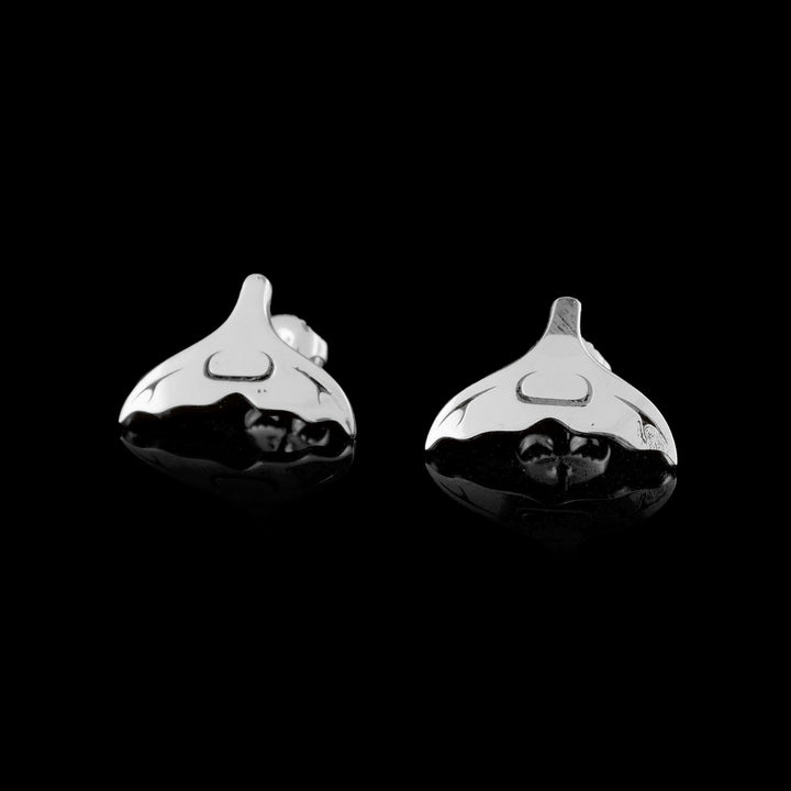 Whale Tail Sterling Silver Studs