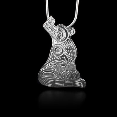 This sterling silver pendant is shaped like the Wolf and has the design of the Wolf engraved into it.