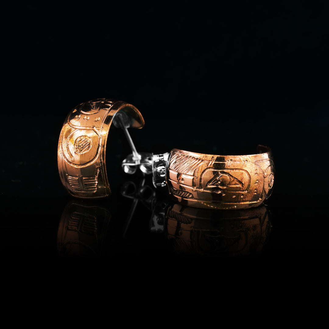 copper Hummingbird drop earrings