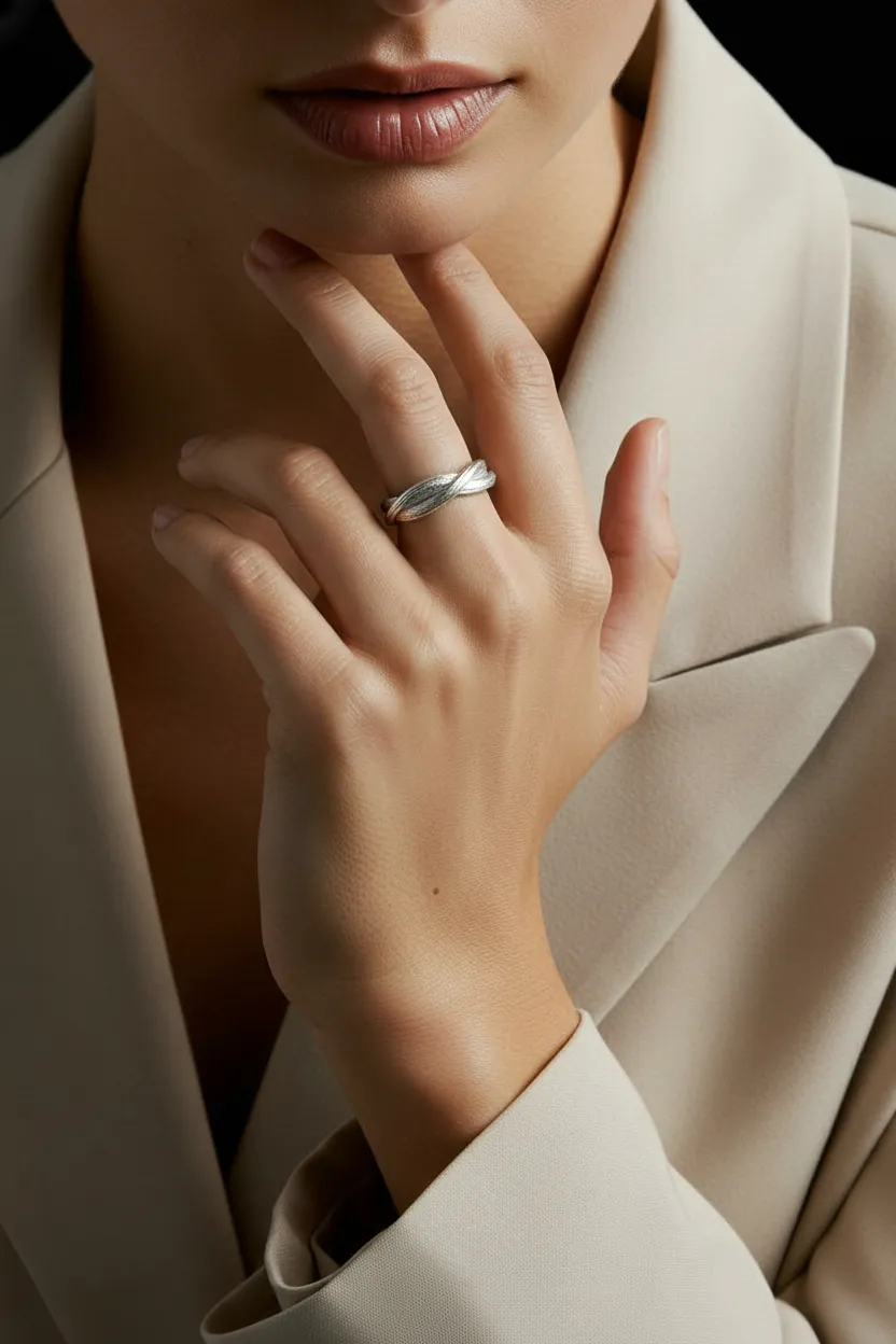 Textured Silver Band Ring - Artina's Jewellery