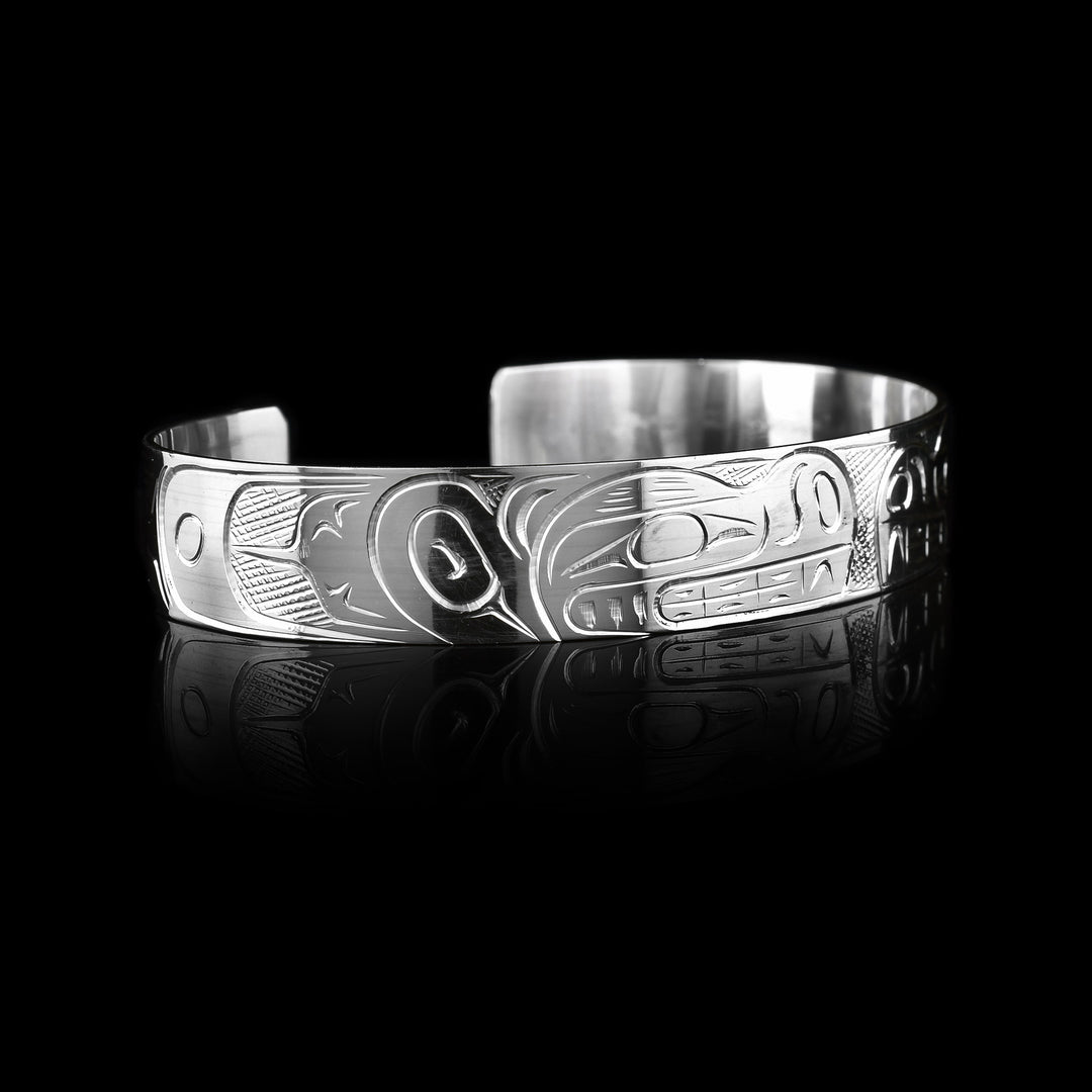  double Bear cuff, sterling silver bracelet.