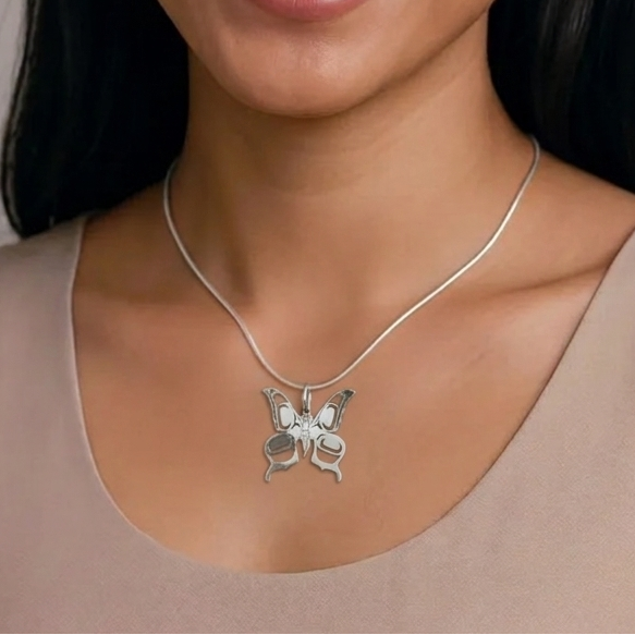 Butterfly Mini Silver Pendant - Artina's Jewellery