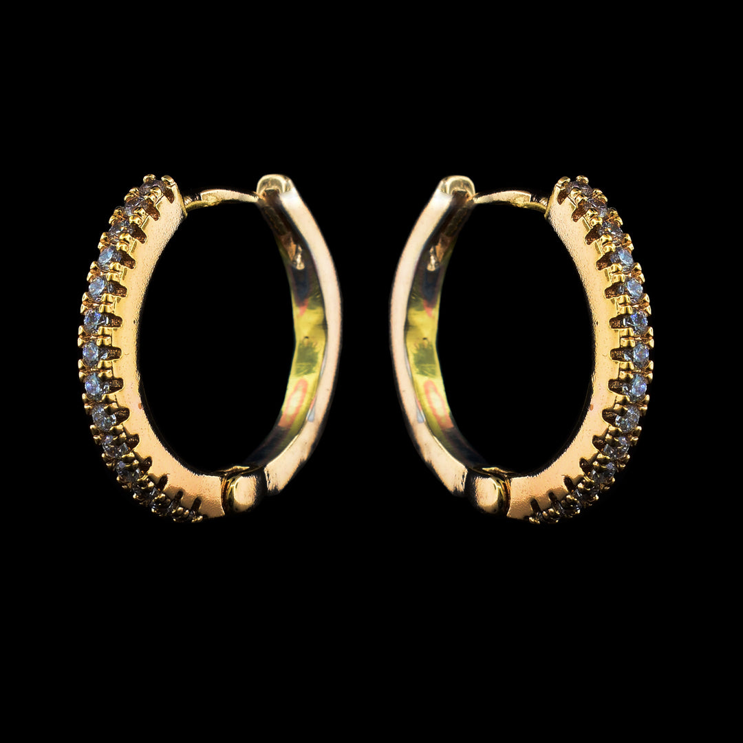 Minimalist Earrings are Gold Filled Drop Earrings, classic, elegant circular earrings, gold-filled with 14k. The Minimalist Earrings are surrounded with cubic a line of small zarconia. 