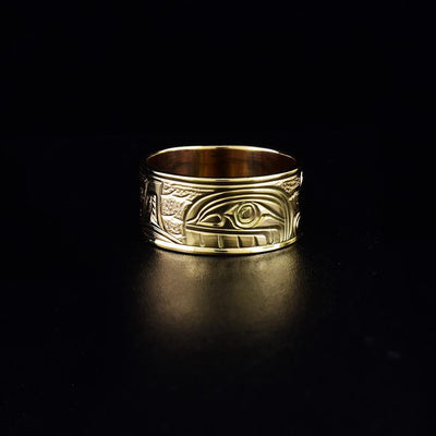 3/8" 14K Gold Orca Ring