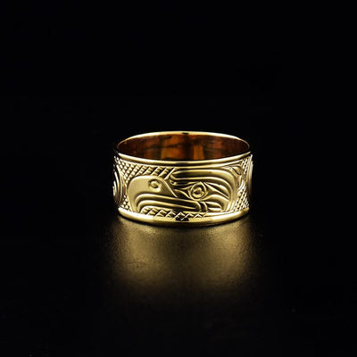 3/8" 14K Gold Eagle Ring