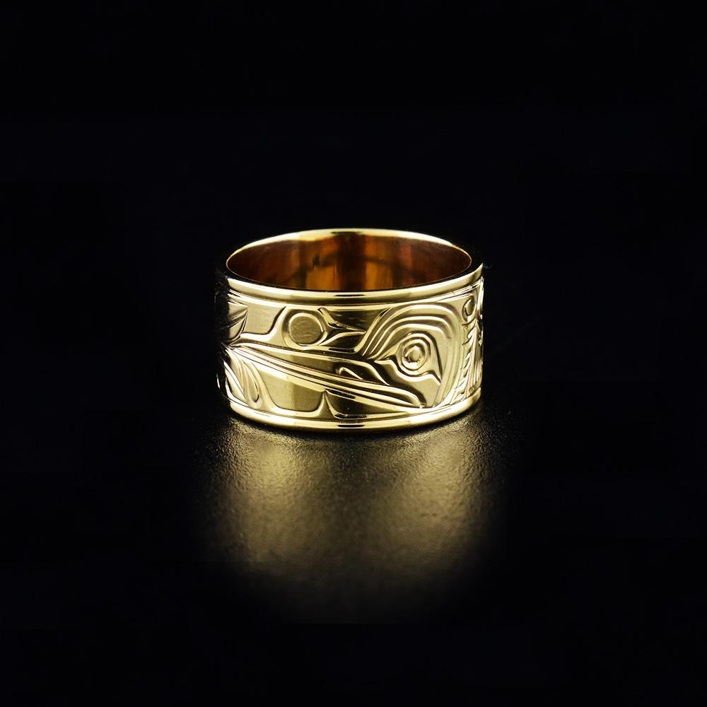 3/8" 14K Gold Hummingbird Ring