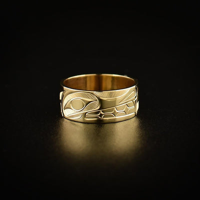 14K Gold Wolf Ring