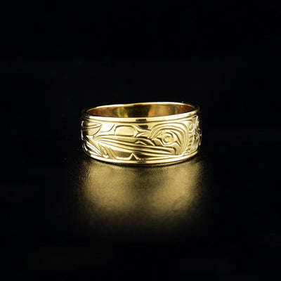 14K Gold 5/16" Hummingbird Ring