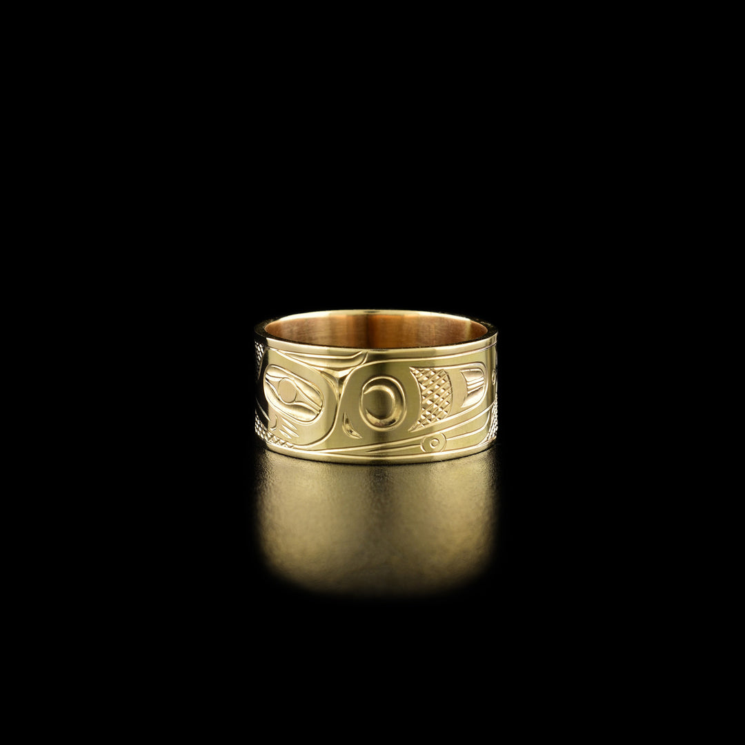 14K Gold 3/8" Hummingbird Ring - Artina's Jewellery