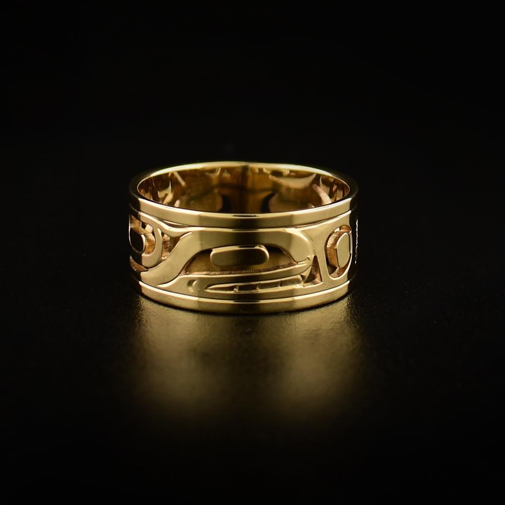 14k Gold Orca Cut Out Ring (size 10)