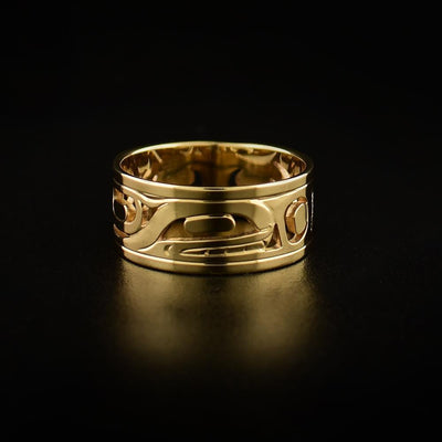 14k Gold Orca Cut Out Ring (size 10)