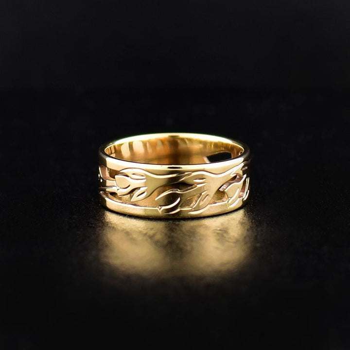 14k Gold Hummingbird Cutout Ring