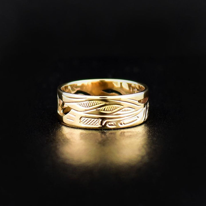 14k Gold Hummingbird Cutout Ring