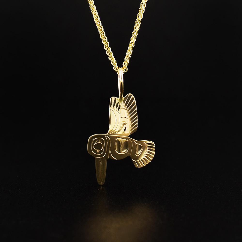 Gold Mini Hummingbird Pendant