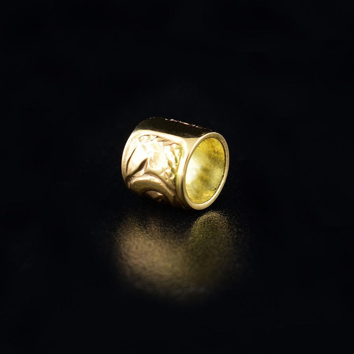 Side view of Hummingbird charm for bracelet. 14K Gold Hummingbird Spirit Bead
