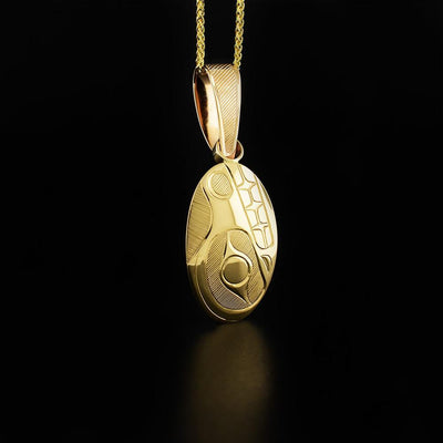 14K Gold Bear Pendant with Carved Bail