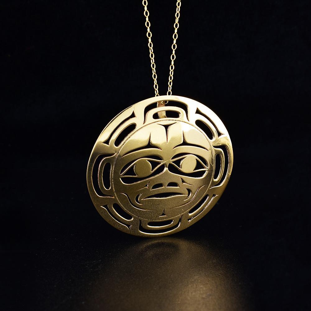 14K Gold Moon Pendant