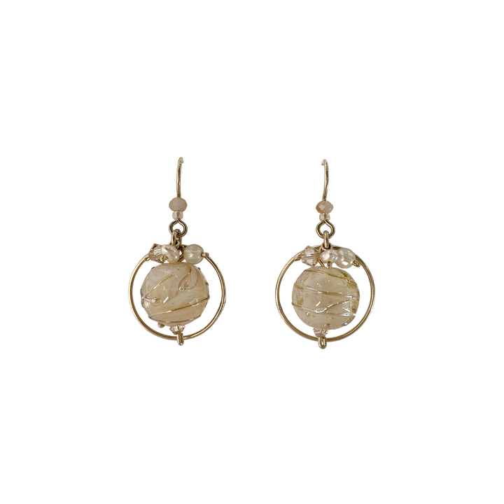 Champagne Cream Circle Earrings