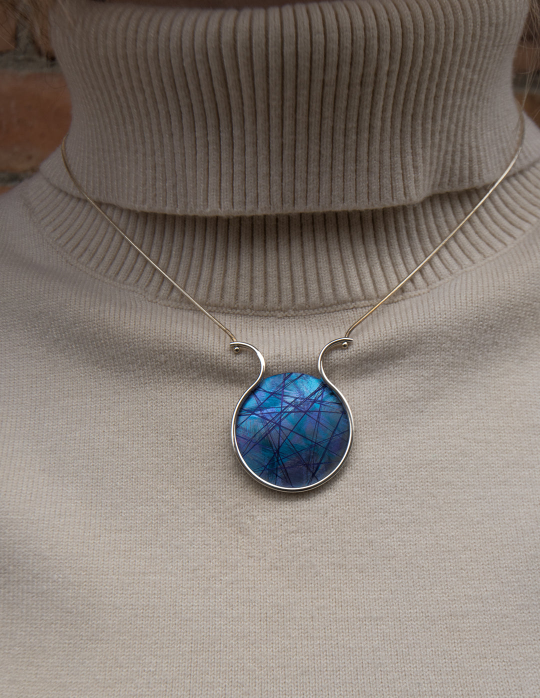 Round Blue Titanium Necklace - Artina's Jewellery