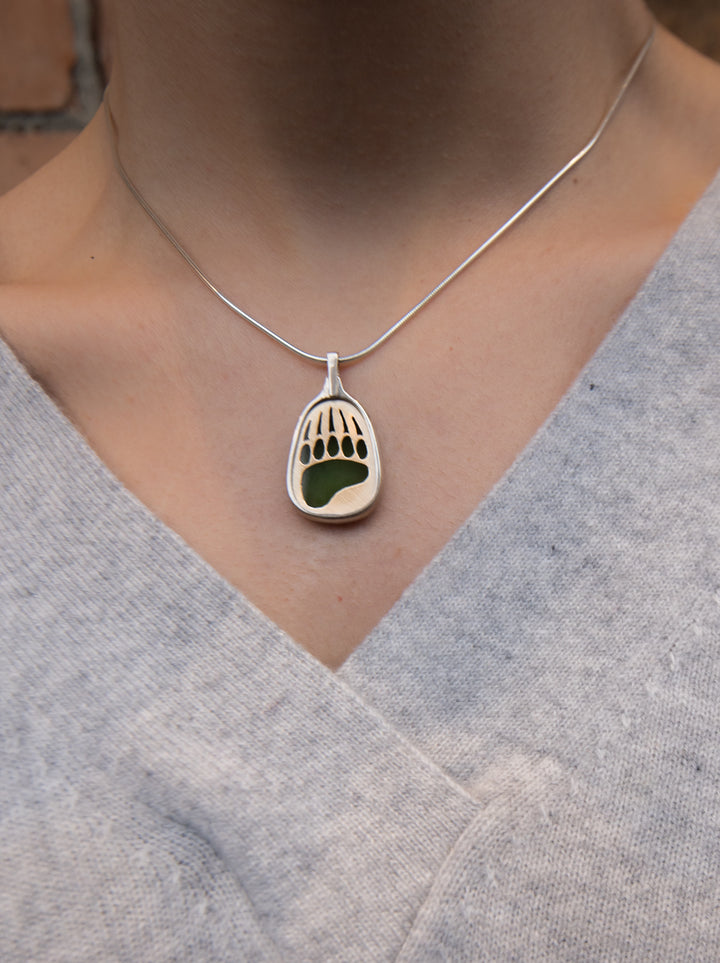 BC Jade Bear Paw Pendant - Artina's Jewellery