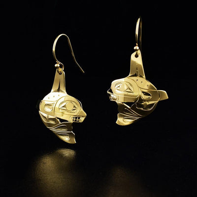 14K Gold Mini Orca Earrings