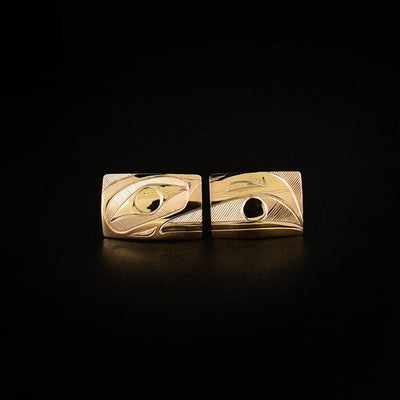 14K Gold Raven Stud Earrings