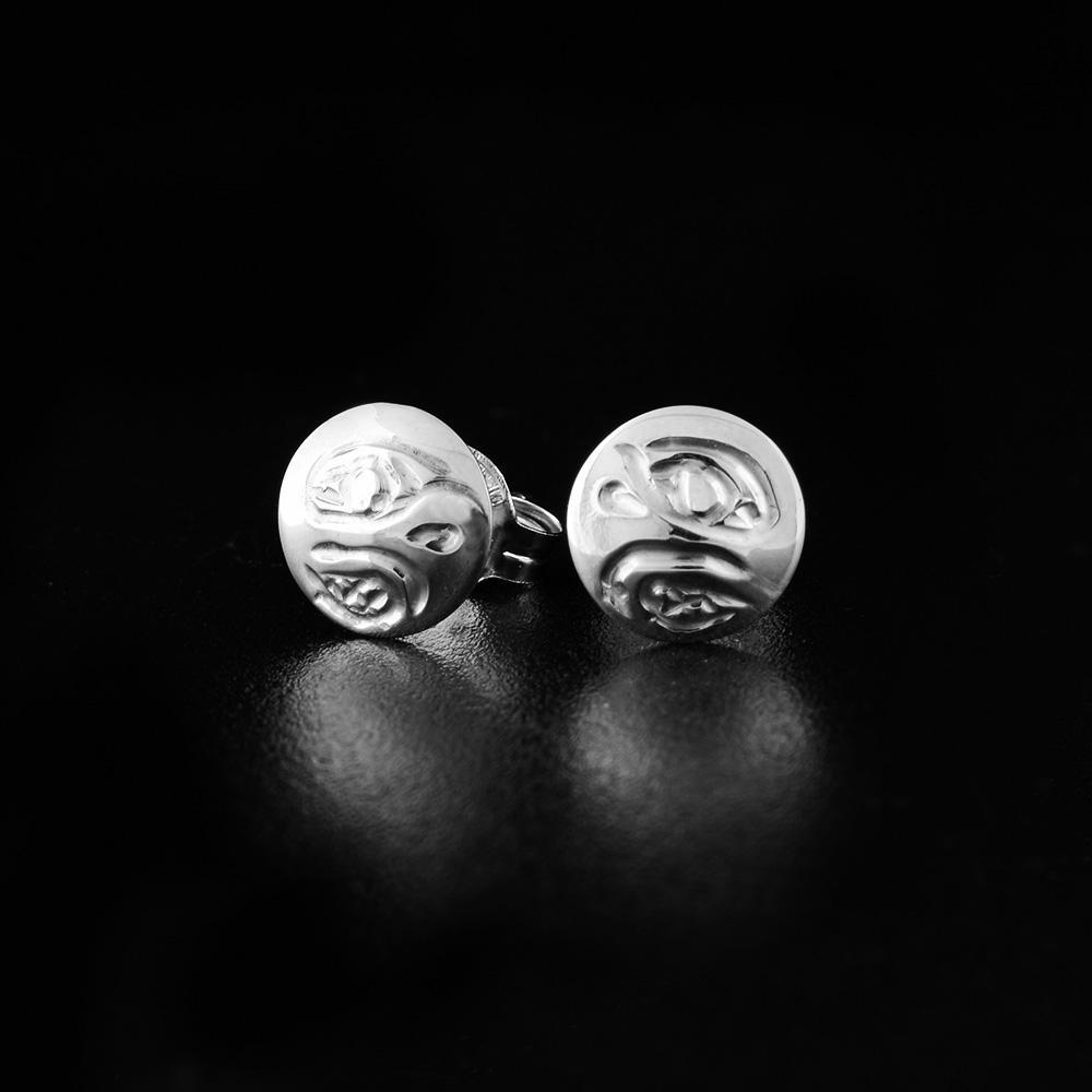 14K White Gold Mini Eagle Stud Earrings