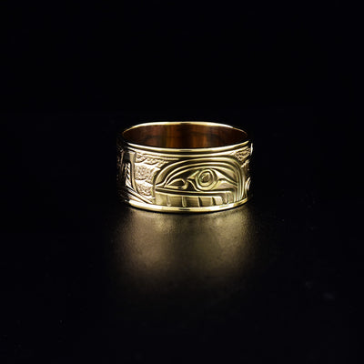 14K Gold 3/8" Orca Ring