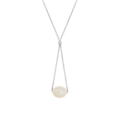 Sterling Silver White Pearl Chandelier Necklace