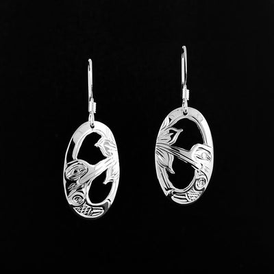 Oval Hummingbird Earrings