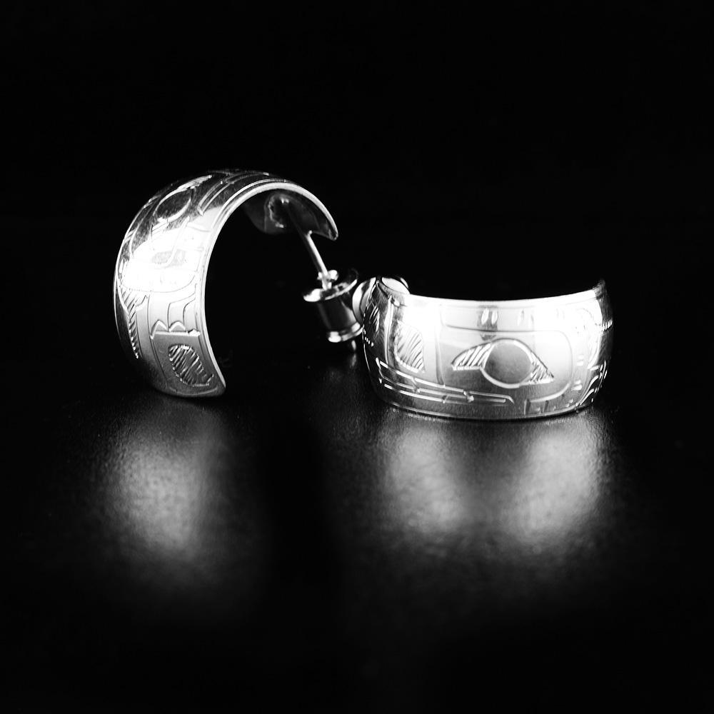 3/8" Wolf Hoop Earrings