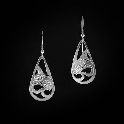 Silver Orca Earrings