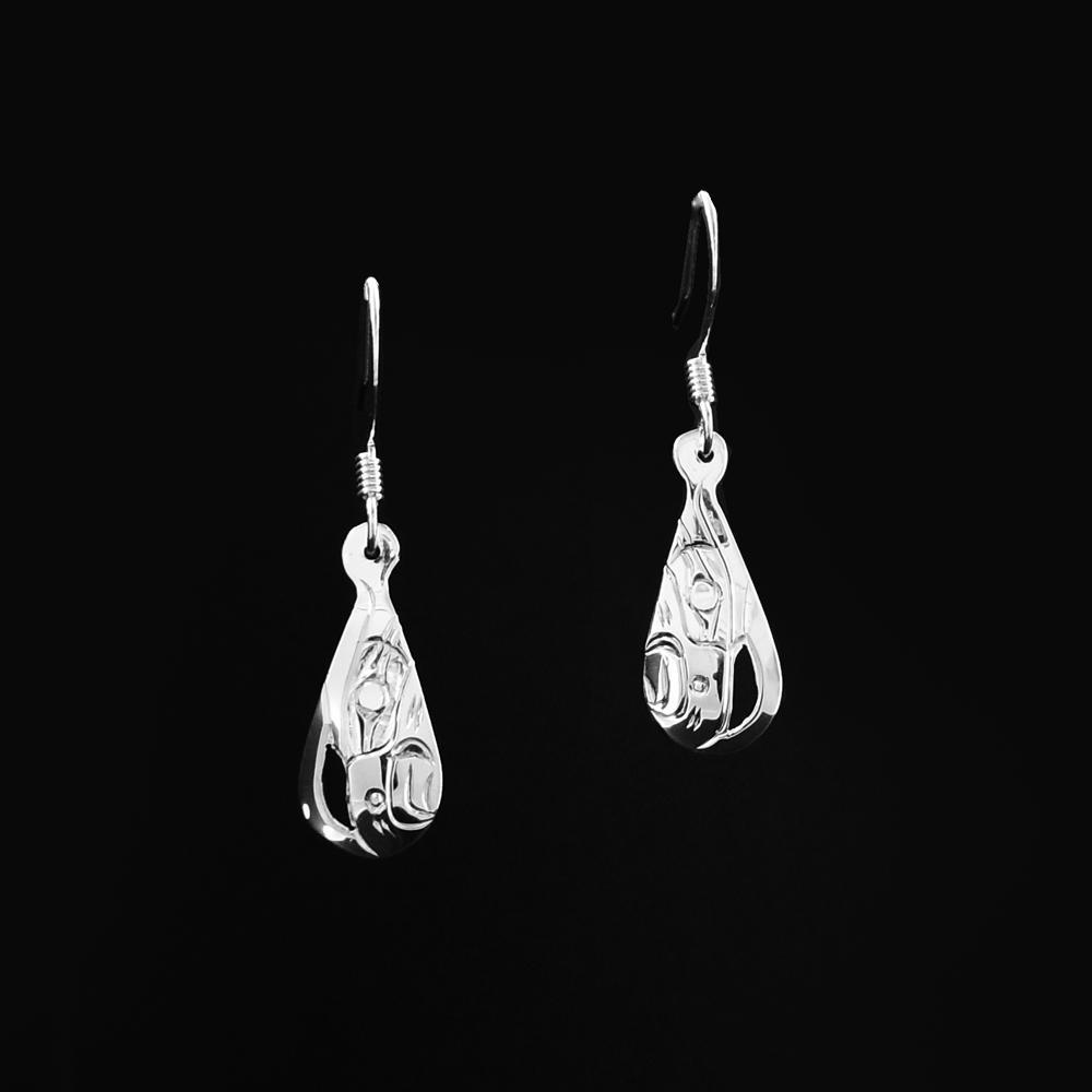 Sterling Silver Mini Cut Out Teardrop Eagle Earrings