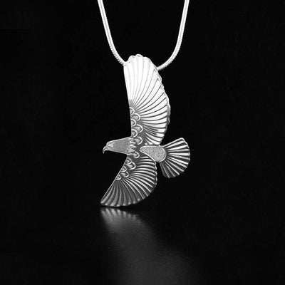 Sterling Silver Swooping Eagle Pendant