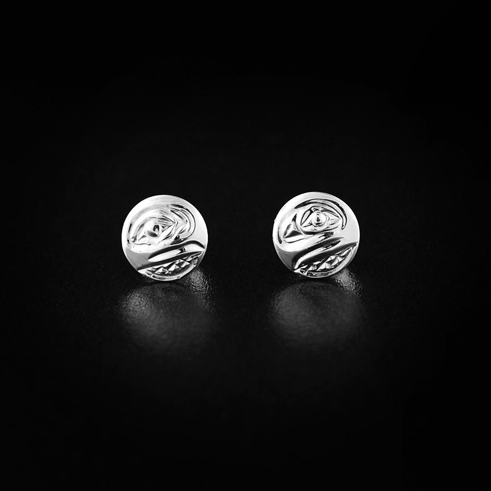Mini Sterling Silver Raven Studs