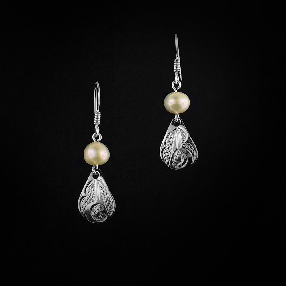 Pearl Hummingbird Earrings