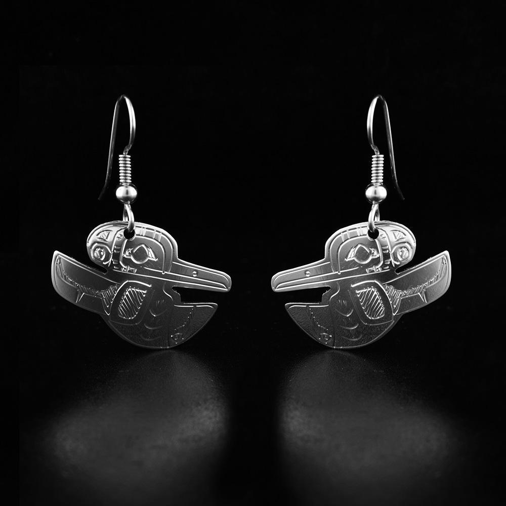 Sterling Silver Hummingbird Shaped Earrings