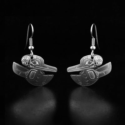 Sterling Silver Hummingbird Shaped Earrings