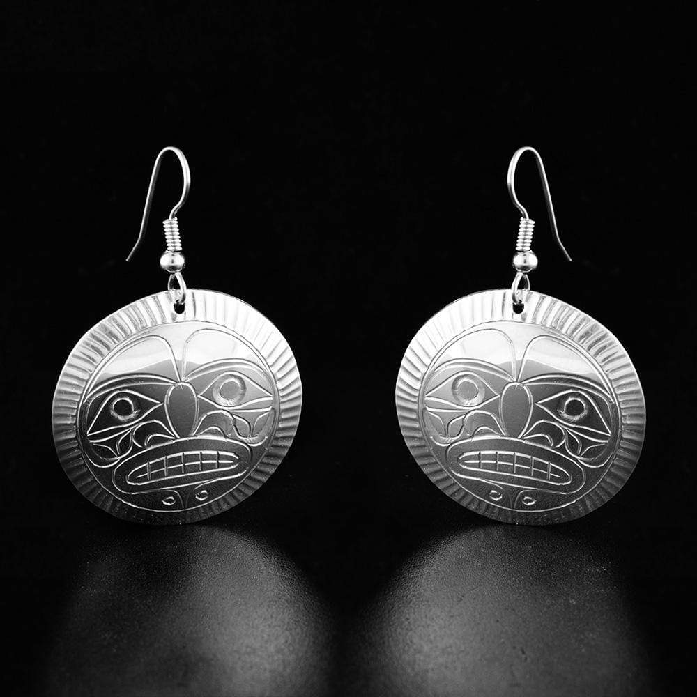 Large Sterling Silver Moon Earrings