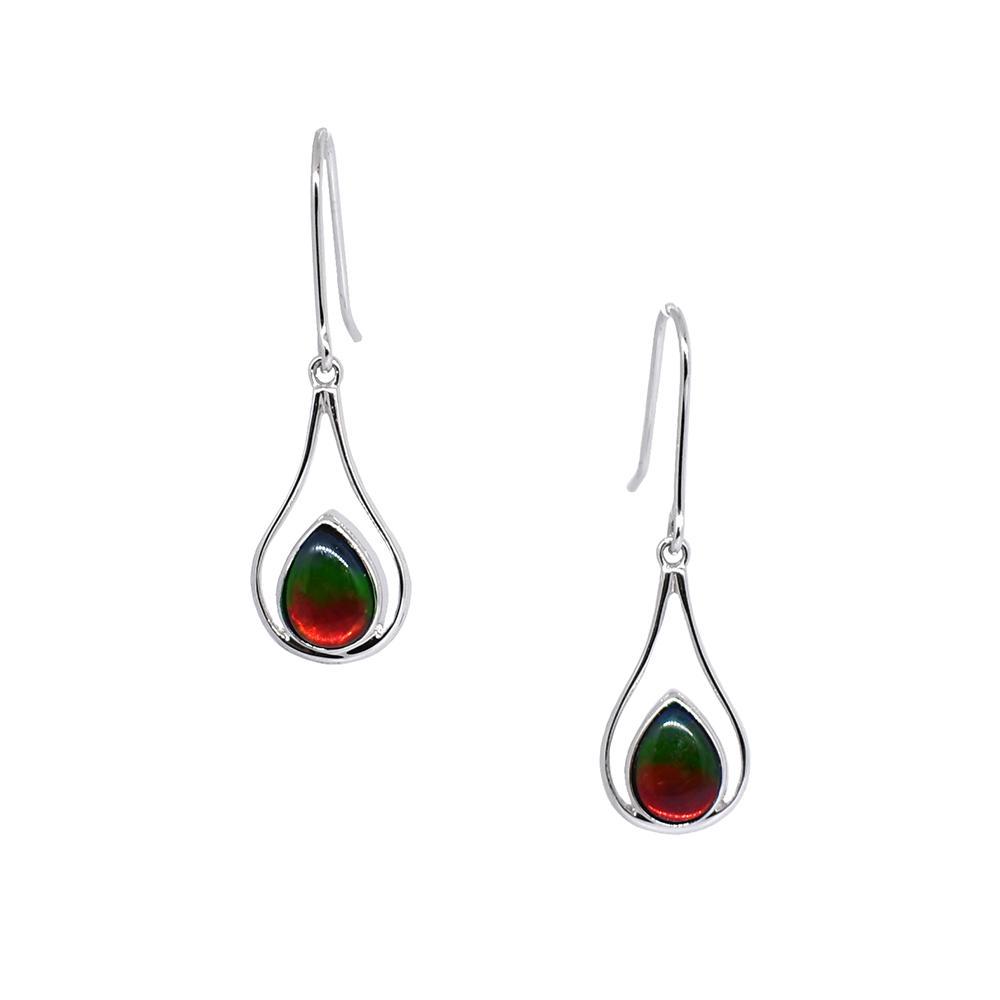 Open Teardrop Ammolite Earrings (A)