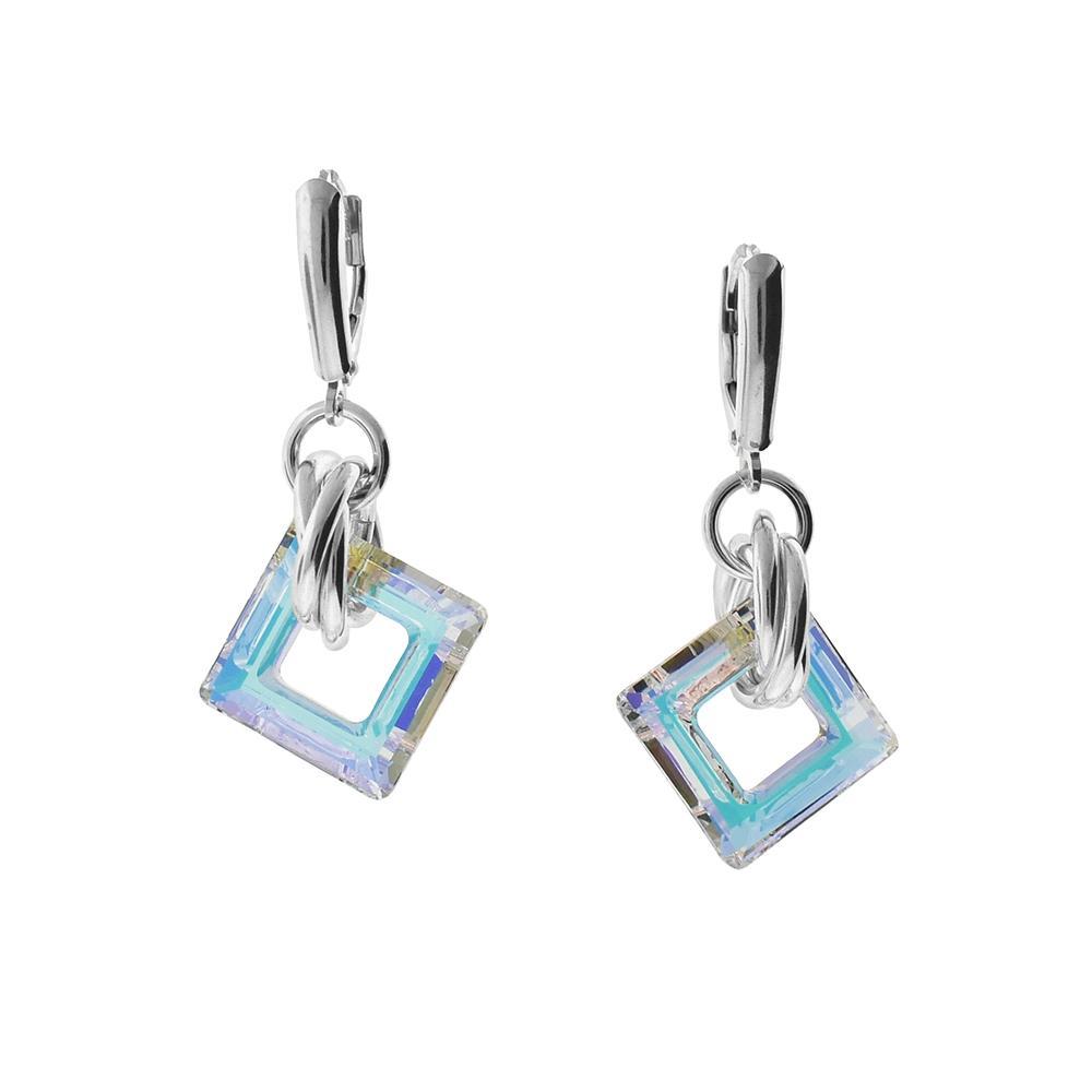 Aurora Borealis Small Wow Squared Earrings